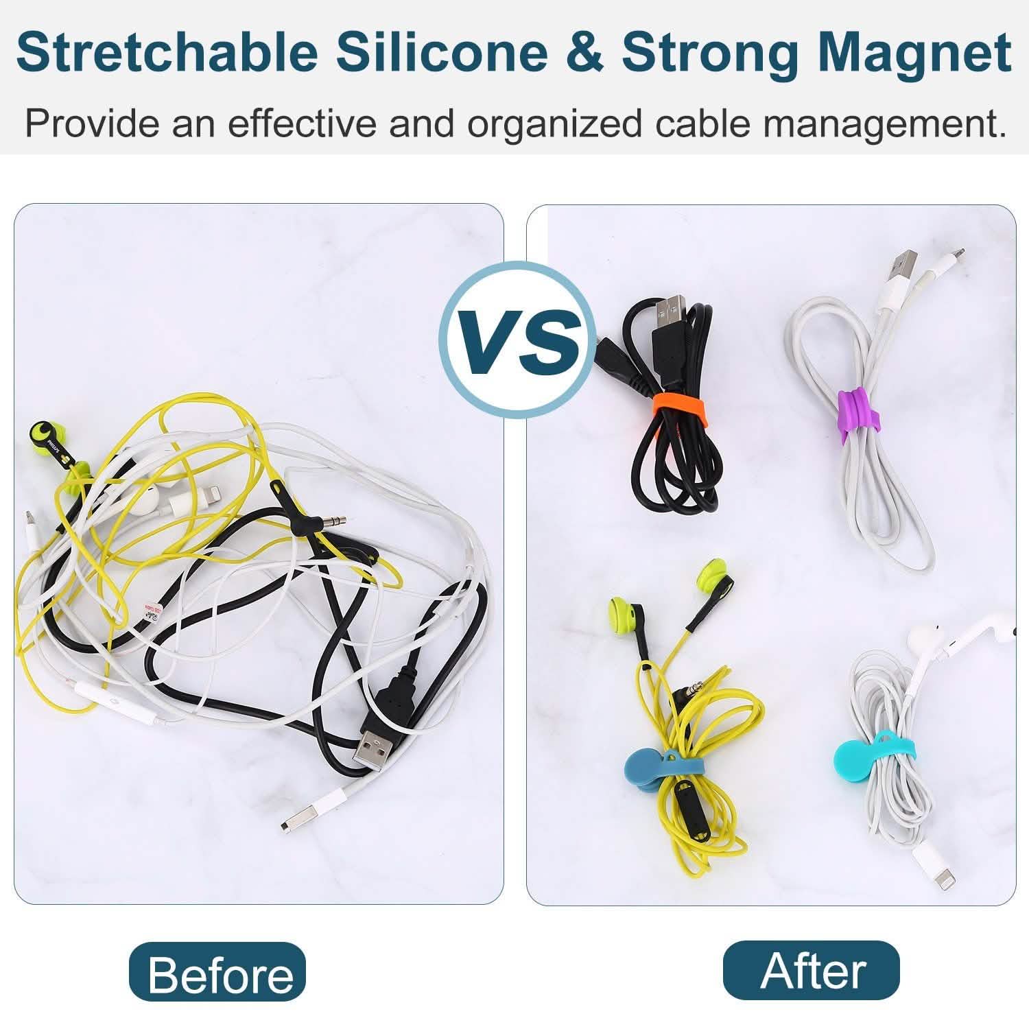 4-Pack: Magnetic Cable Clips Magnet Mobile Accessories - Tophatter Daily Deals