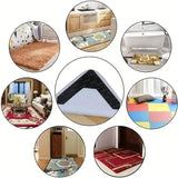 4-Pack: Reusable Non-Slip Carpet Rug Stickers Home Improvement - Tophatter Daily Deals
