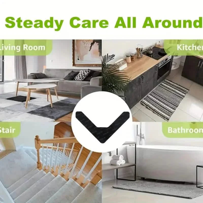 4-Pack: Reusable Non-Slip Carpet Rug Stickers Home Improvement - Tophatter Daily Deals