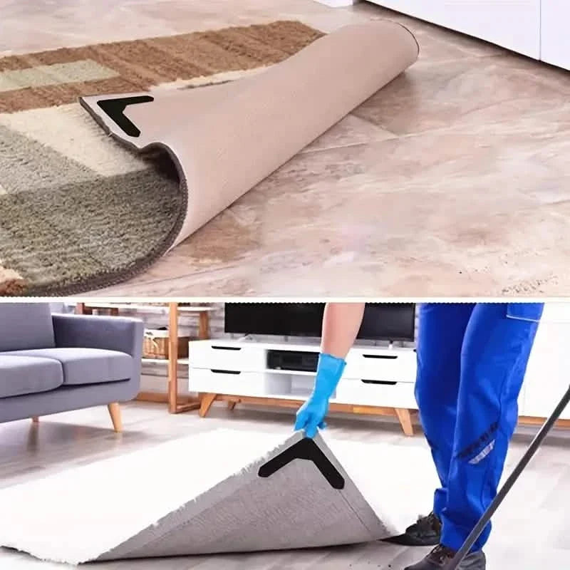 4-Pack: Reusable Non-Slip Carpet Rug Stickers Home Improvement - Tophatter Daily Deals