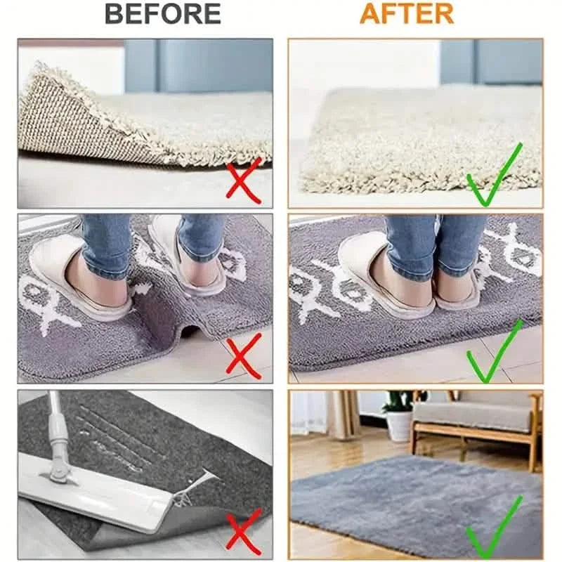 4-Pack: Reusable Non-Slip Carpet Rug Stickers Home Improvement - Tophatter Daily Deals