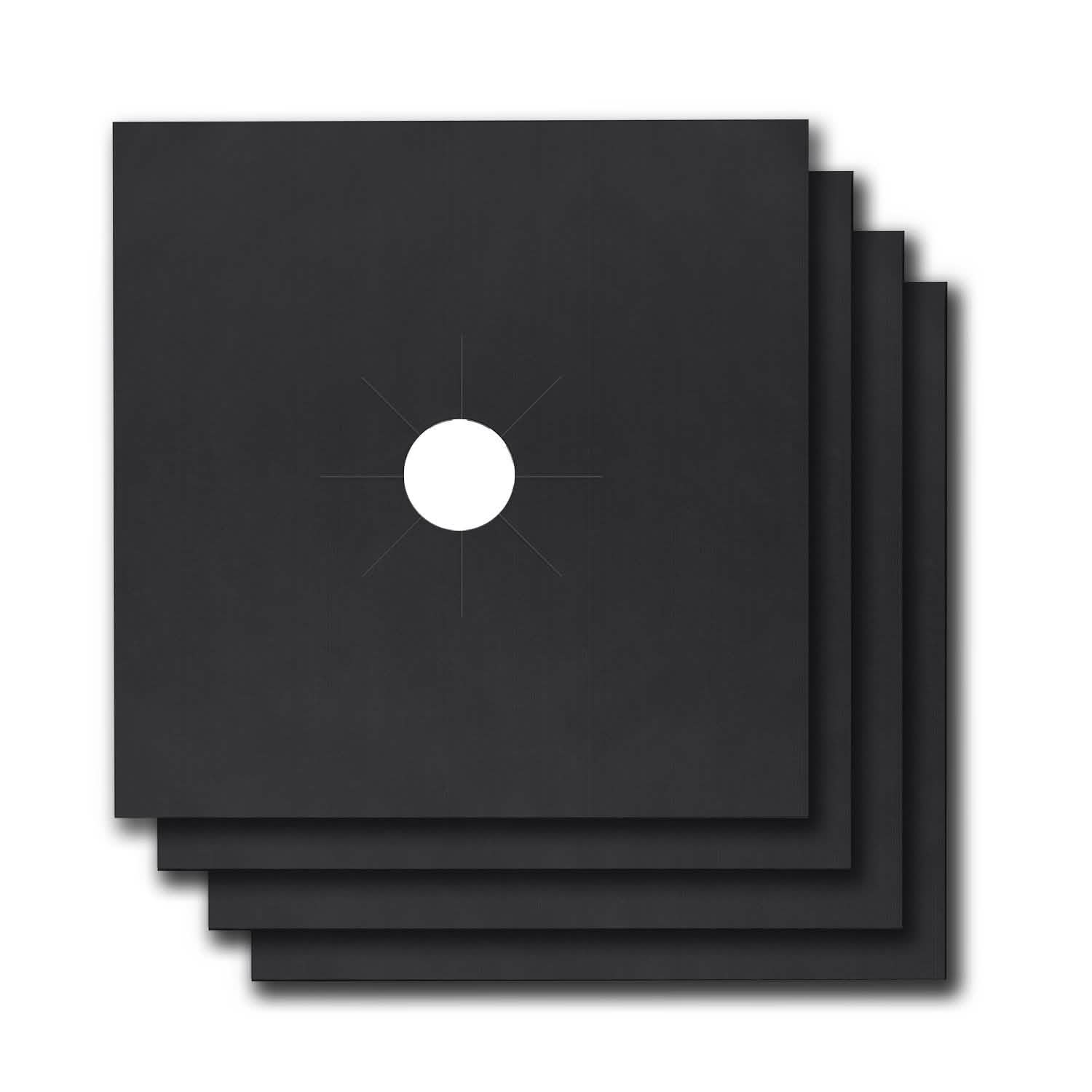 4-Pack: Reusable Nonstick Overtop Burner Protector Liner Black Kitchen Tools & Gadgets - Tophatter Daily Deals
