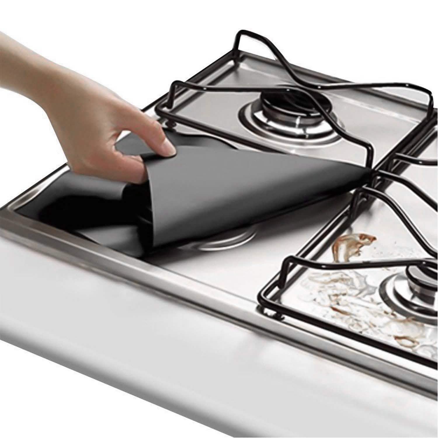 4-Pack: Reusable Nonstick Overtop Burner Protector Liner Kitchen Tools & Gadgets - Tophatter Daily Deals
