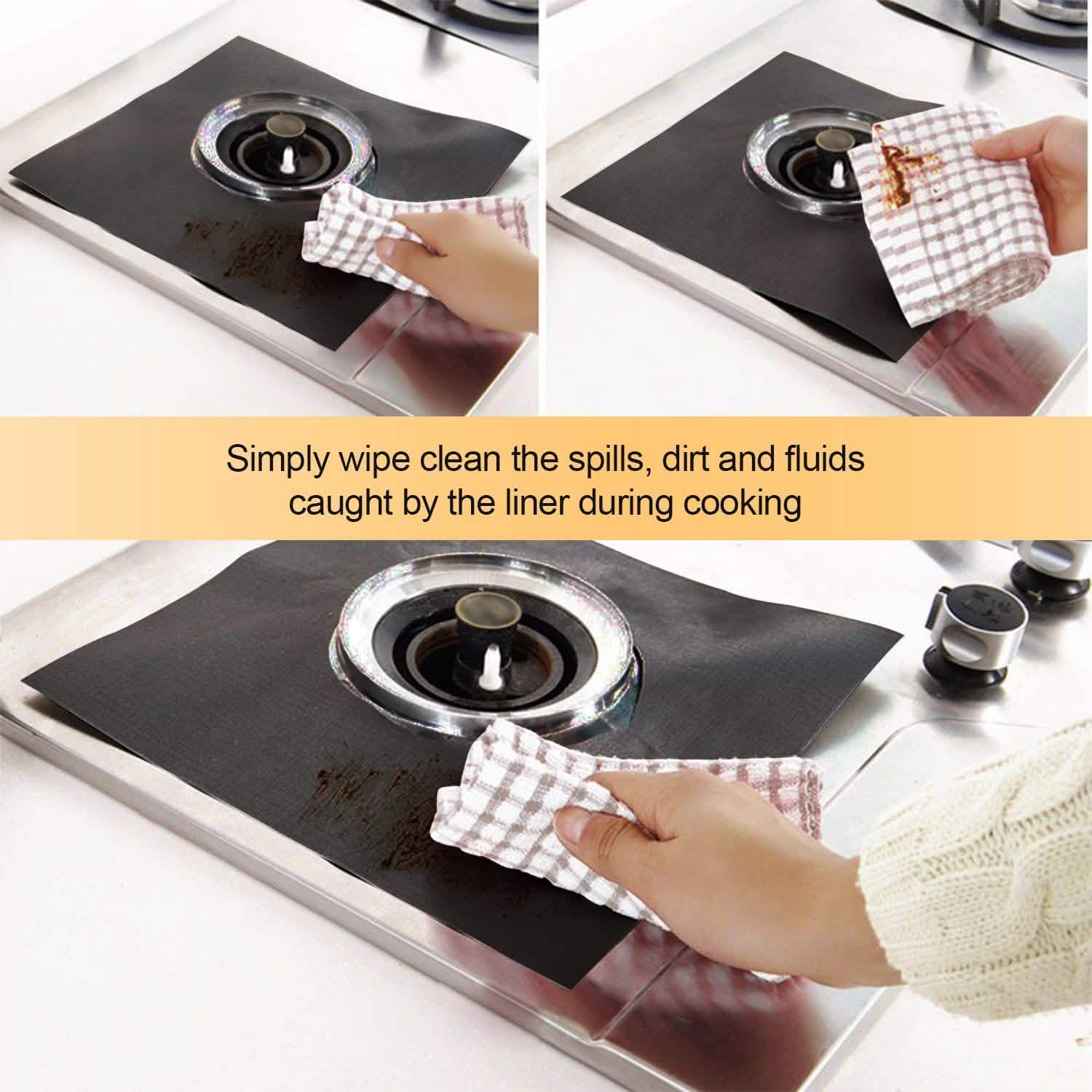 4-Pack: Reusable Nonstick Overtop Burner Protector Liner Kitchen Tools & Gadgets - Tophatter Daily Deals