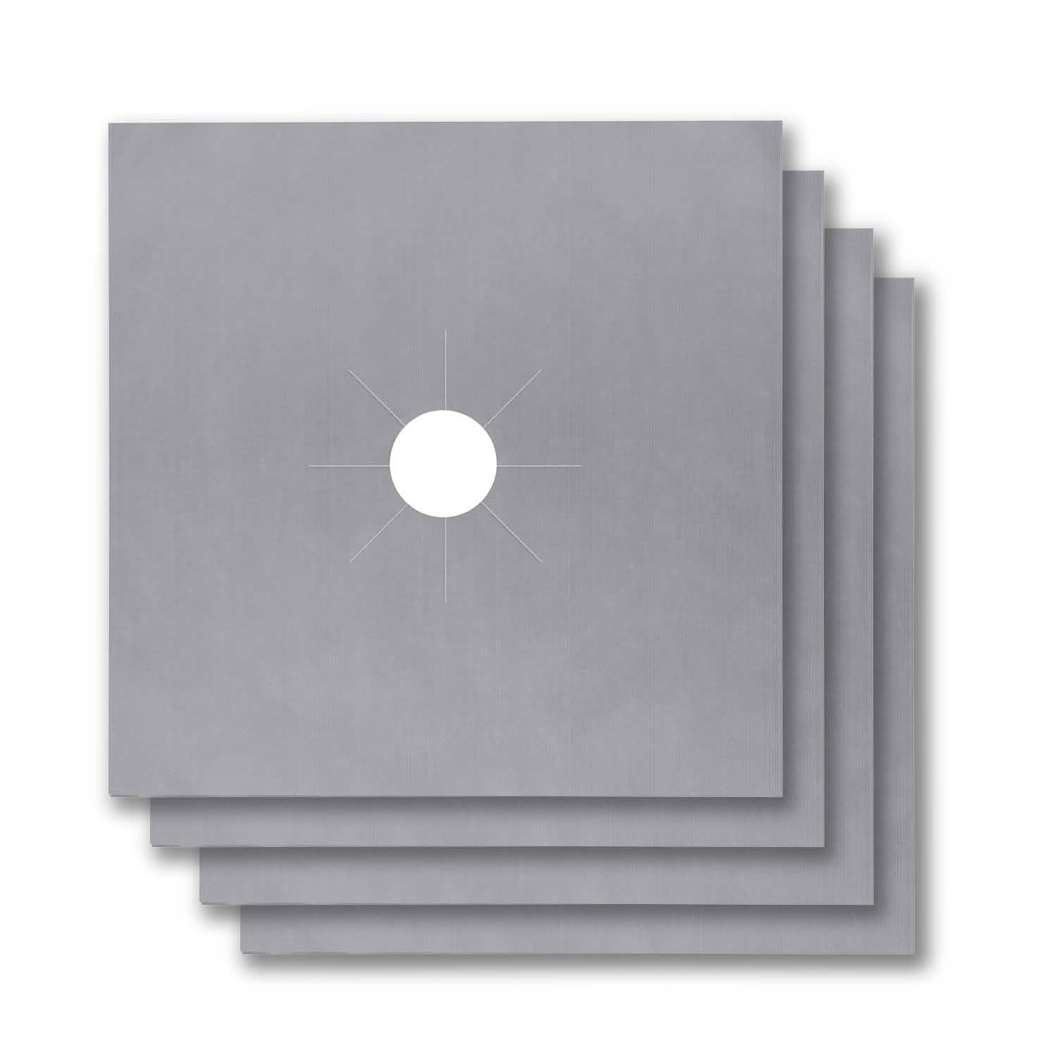 4-Pack: Reusable Nonstick Overtop Burner Protector Liner Silver Kitchen Tools & Gadgets - Tophatter Daily Deals