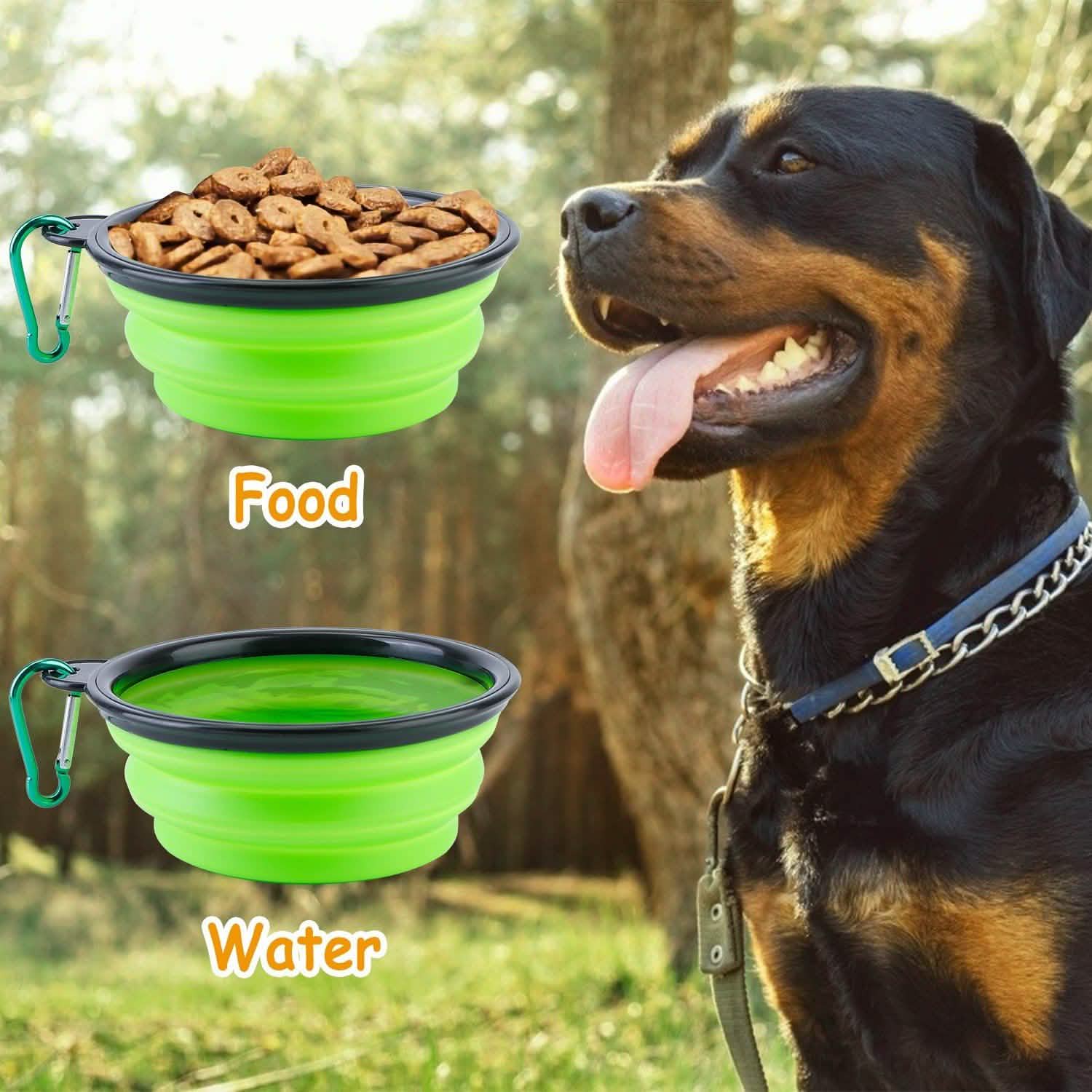 4-Pack: Silicone Collapsible Dog or Cat Food Water Bowl Pet Supplies - Tophatter Daily Deals