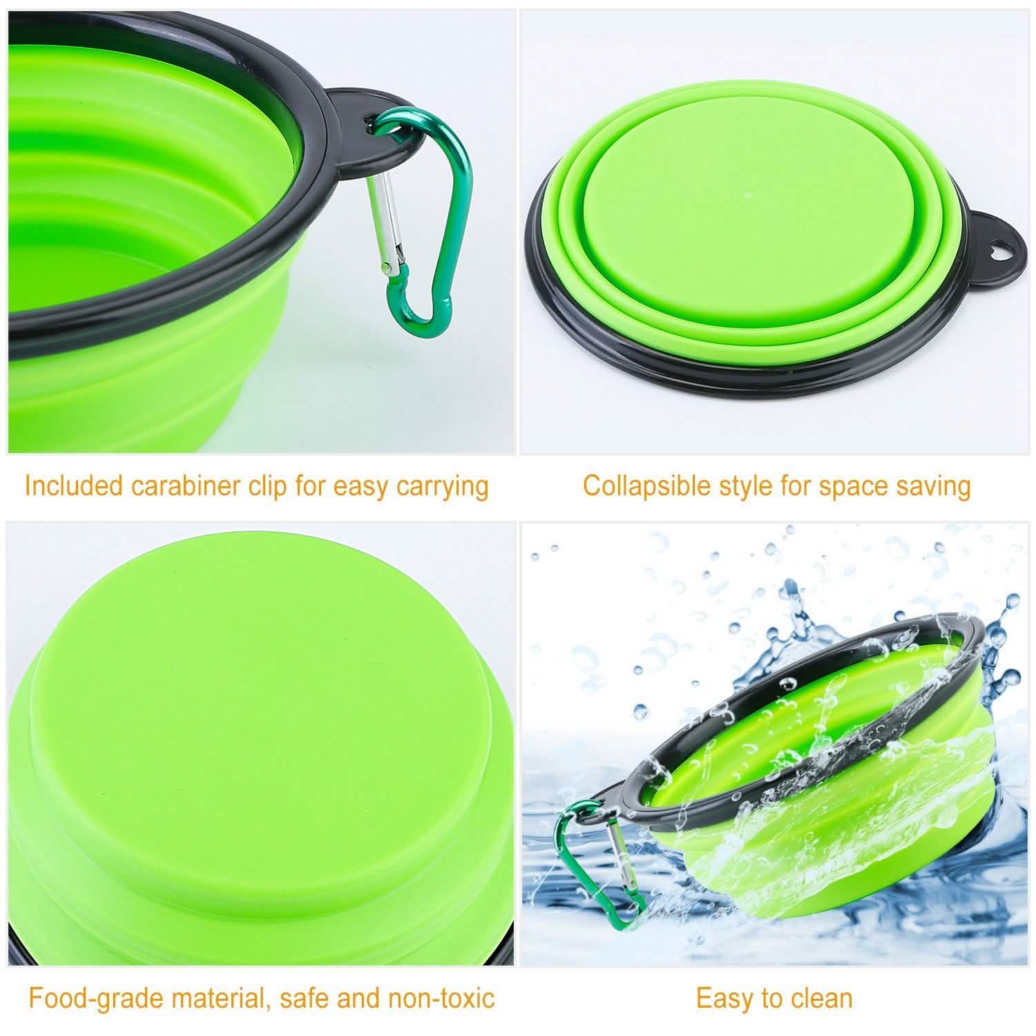 4-Pack: Silicone Collapsible Dog or Cat Food Water Bowl Pet Supplies - Tophatter Daily Deals