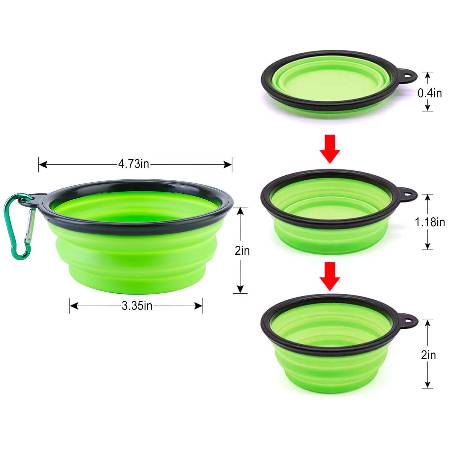 4-Pack: Silicone Collapsible Dog or Cat Food Water Bowl Pet Supplies - Tophatter Daily Deals