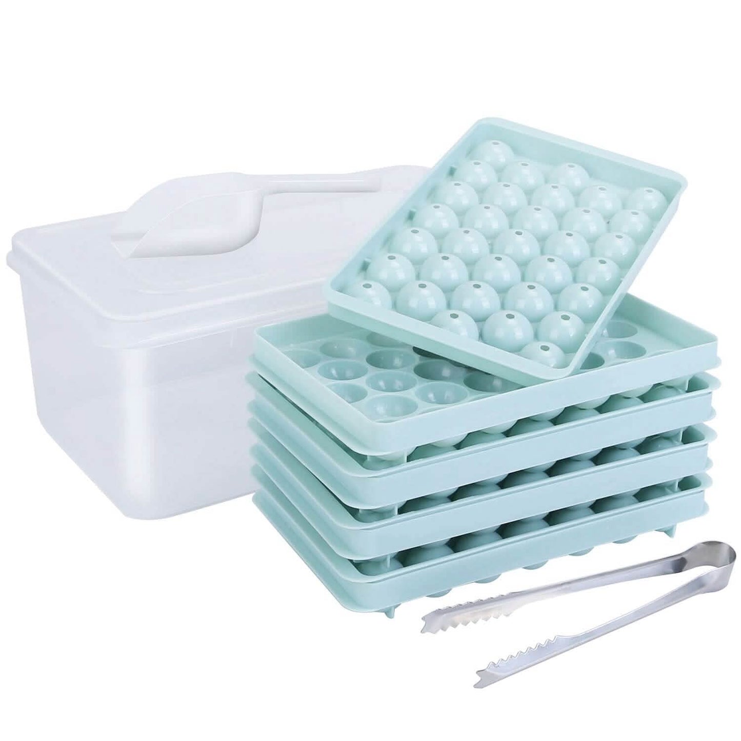 4-Pack: Small Ice Cube Maker Mold with Lid Bin Blue Kitchen Tools & Gadgets - Tophatter Daily Deals