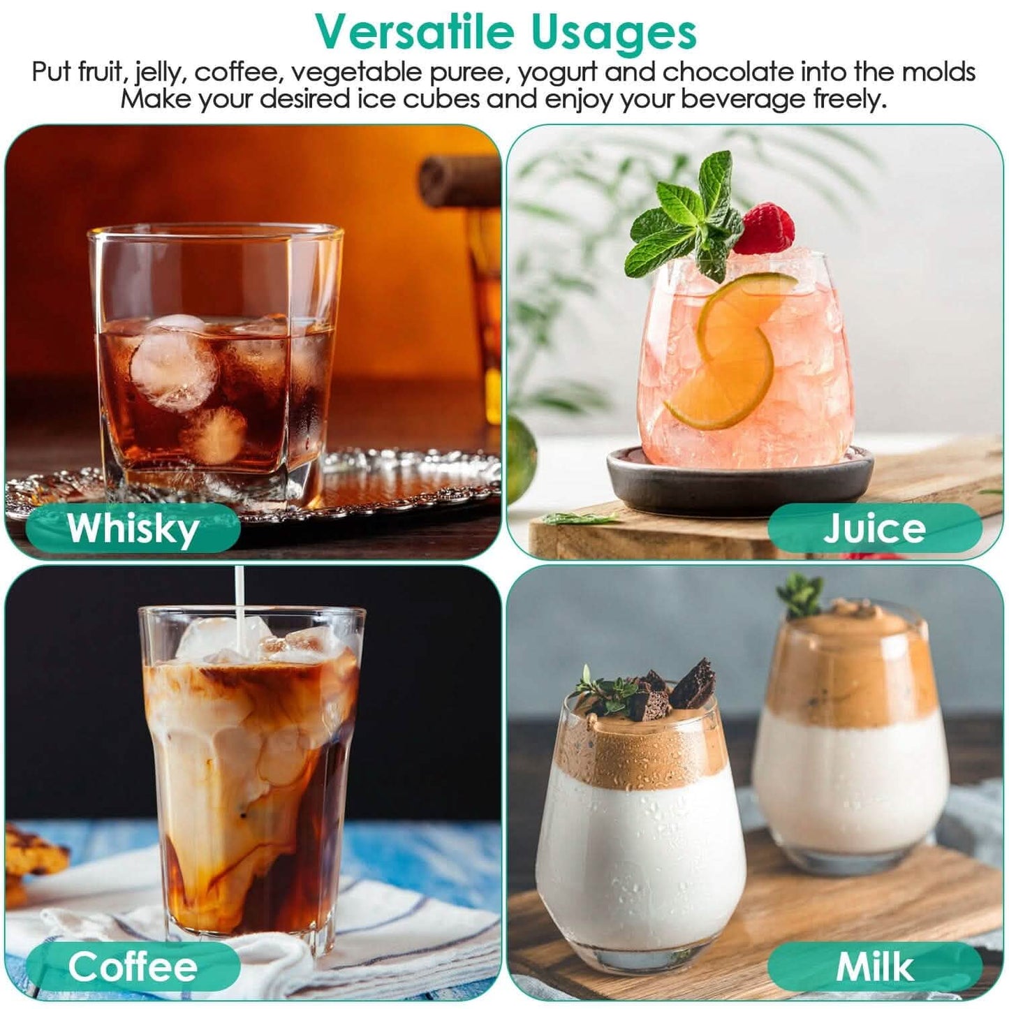 4-Pack: Small Ice Cube Maker Mold with Lid Bin Kitchen Tools & Gadgets - Tophatter Daily Deals