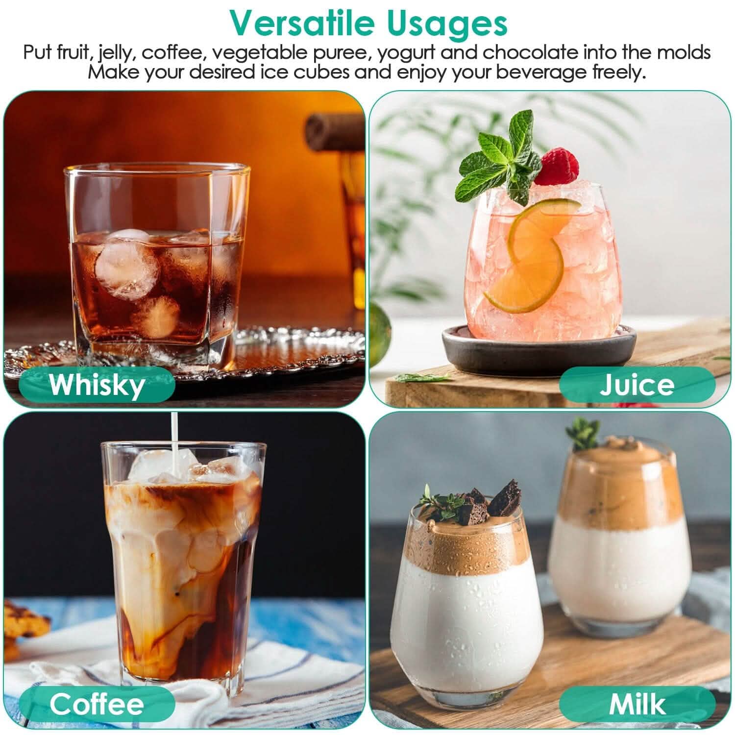 4-Pack: Small Ice Cube Maker Mold with Lid Bin Kitchen Tools & Gadgets - Tophatter Daily Deals