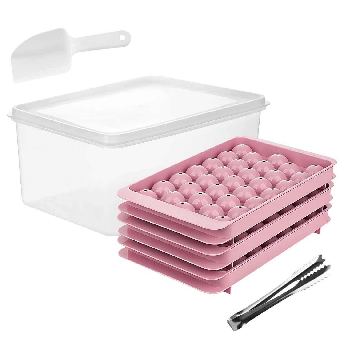 4-Pack: Small Ice Cube Maker Mold with Lid Bin Kitchen Tools & Gadgets - Tophatter Daily Deals