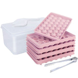 4-Pack: Small Ice Cube Maker Mold with Lid Bin Pink Kitchen Tools & Gadgets - Tophatter Daily Deals