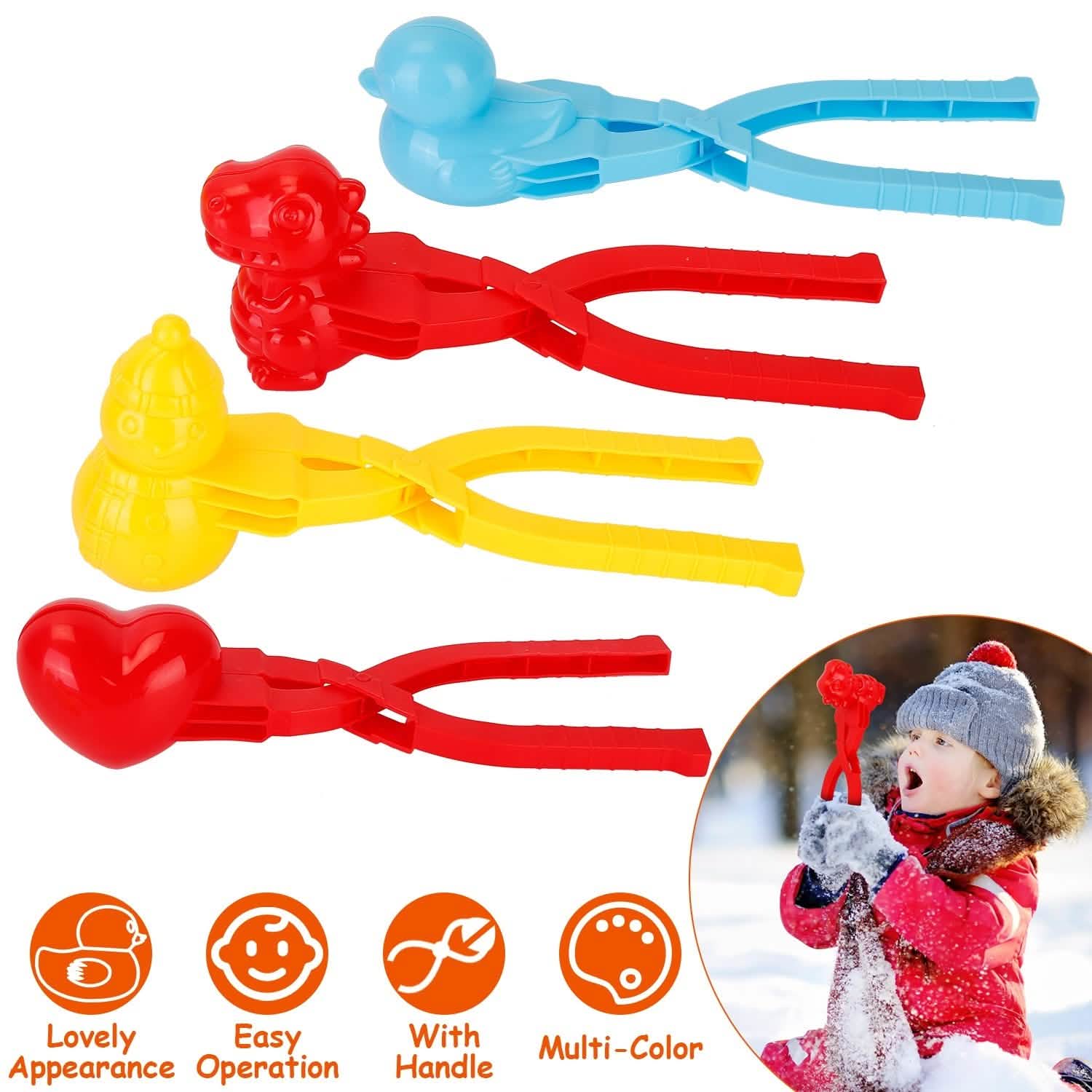 4-Pack: Snowball Makers Set Clip Snow Molds Toys & Games - Tophatter Daily Deals