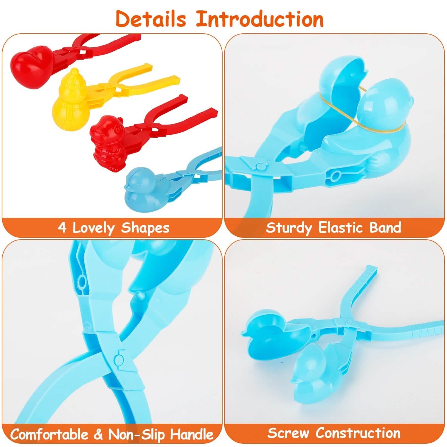 4-Pack: Snowball Makers Set Clip Snow Molds Toys & Games - Tophatter Daily Deals