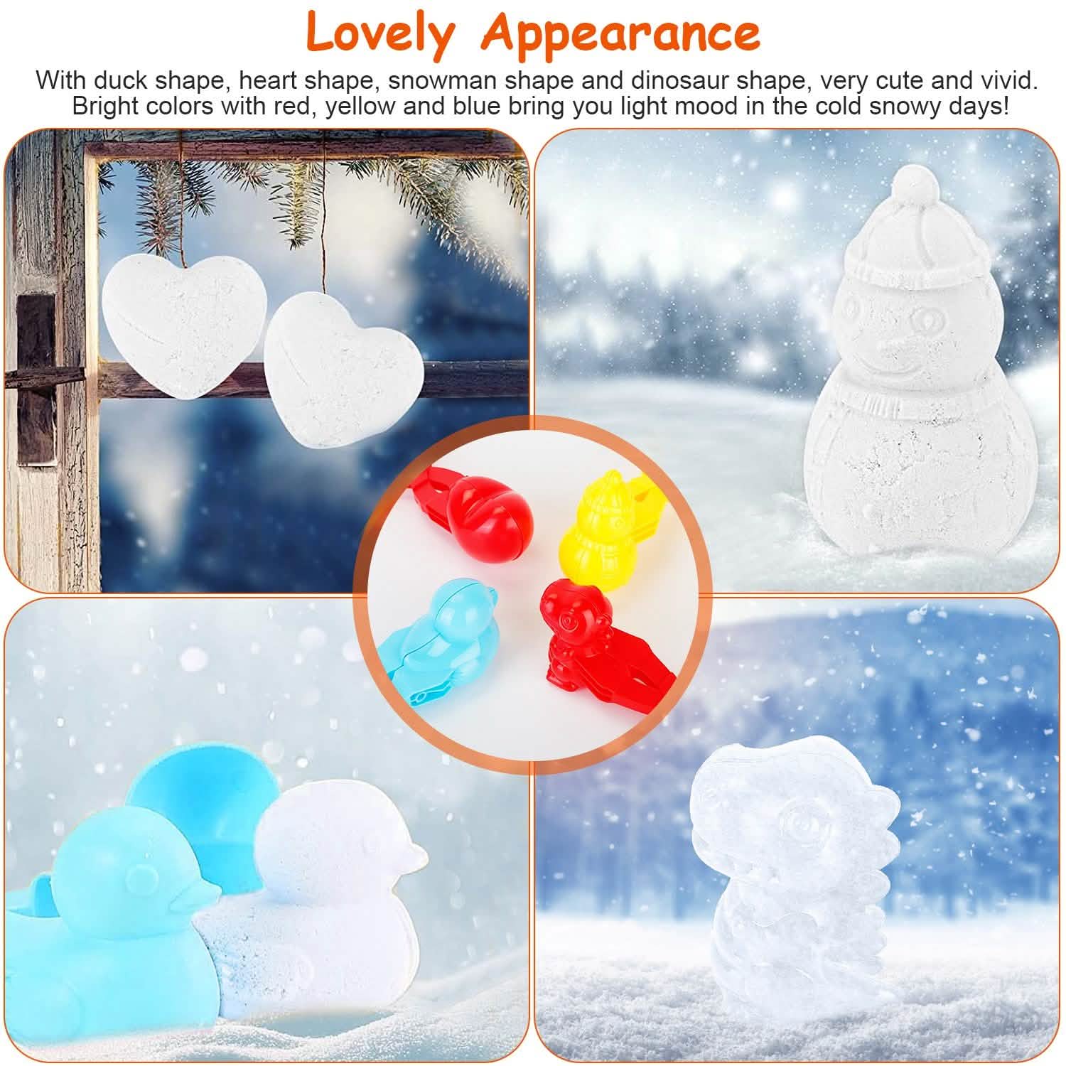4-Pack: Snowball Makers Set Clip Snow Molds Toys & Games - Tophatter Daily Deals