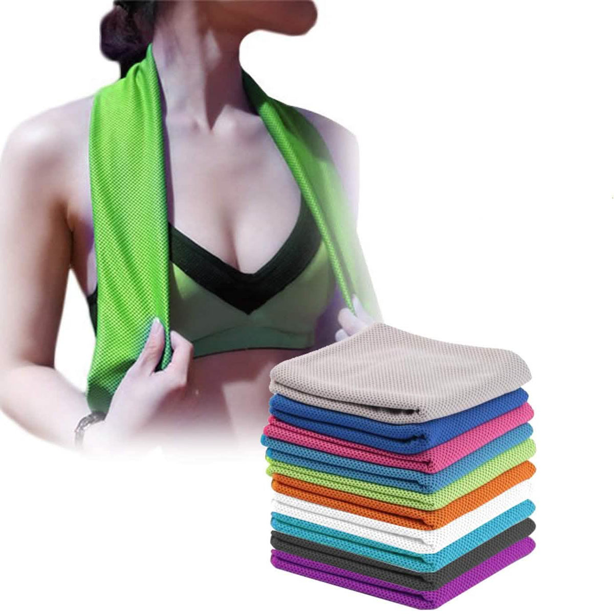 4-Pack: Soft Breathable Cooling Towel Fitness & Exercise - Tophatter Daily Deals