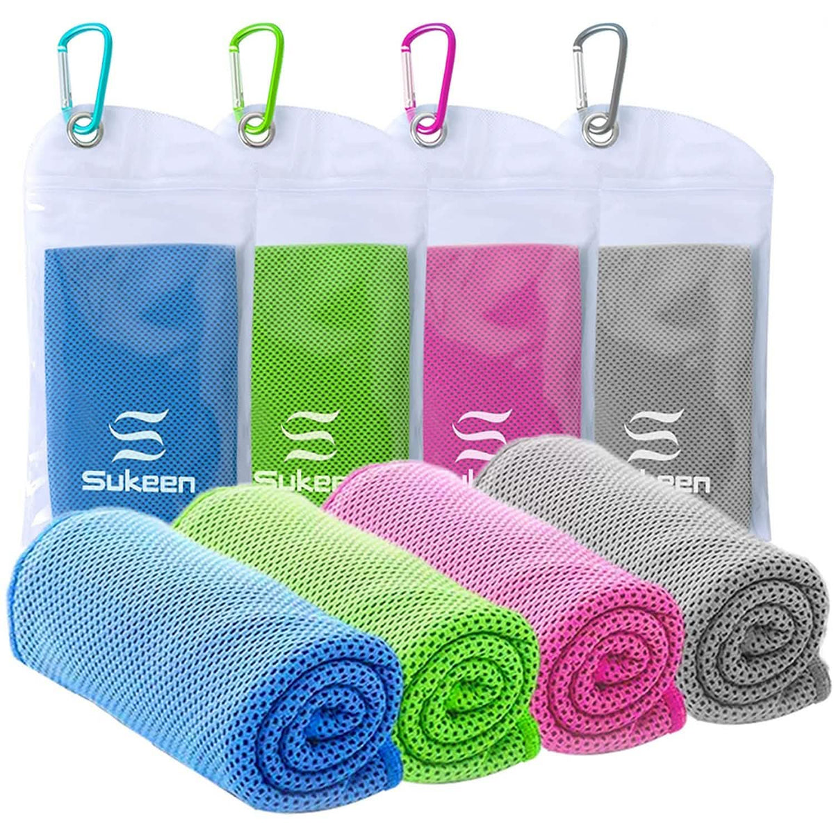 4-Pack: Soft Breathable Cooling Towel Fitness & Exercise - Tophatter Daily Deals