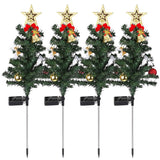 4-Pack: Solar Christmas Tree Lights Garden Decorations Seasonal Decor - Tophatter Daily Deals