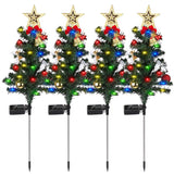 4-Pack: Solar Christmas Tree Lights Garden Decorations Seasonal Decor - Tophatter Daily Deals