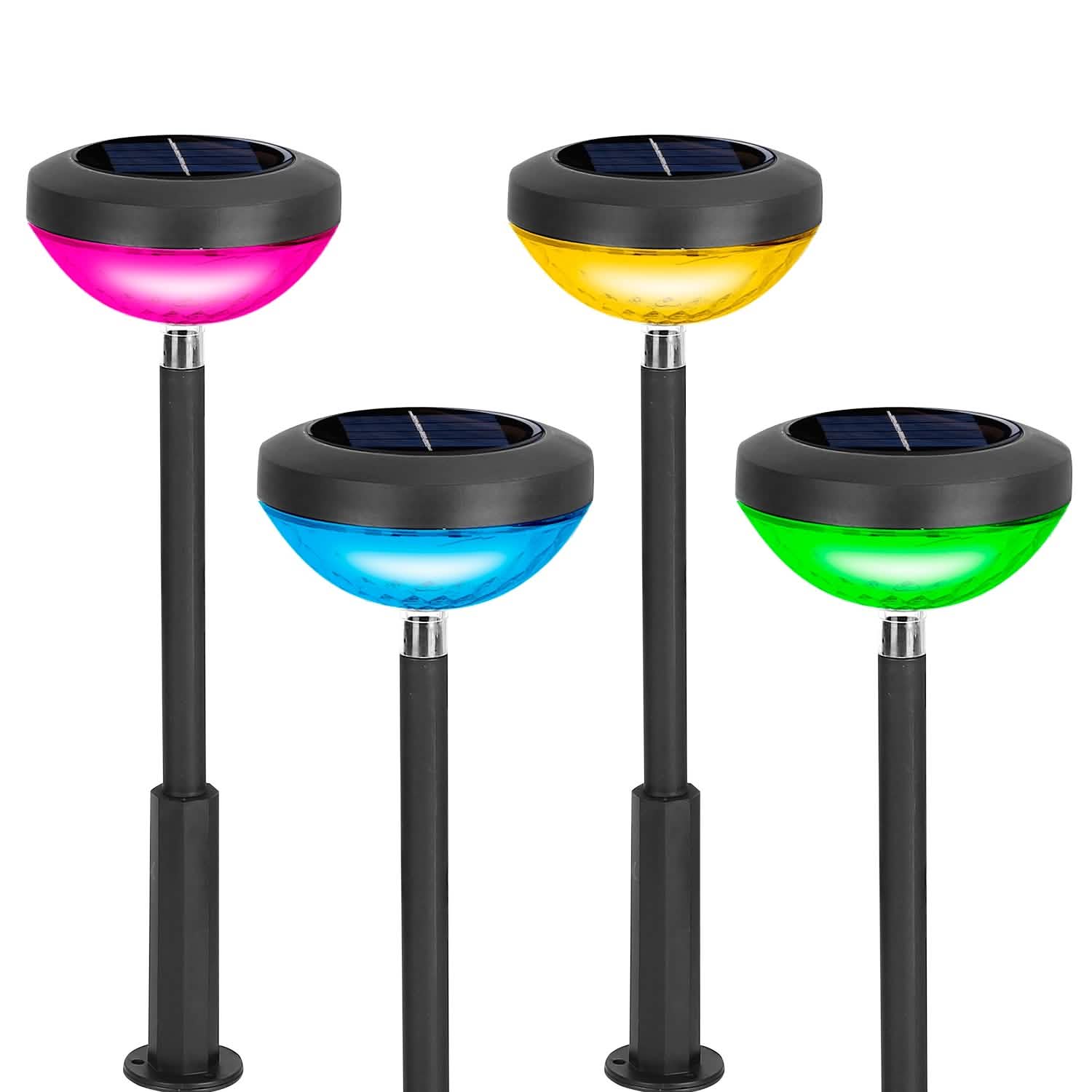 4-Pack: Solar Pathway Color Changing Garden Light Outdoor Lighting - Tophatter Daily Deals