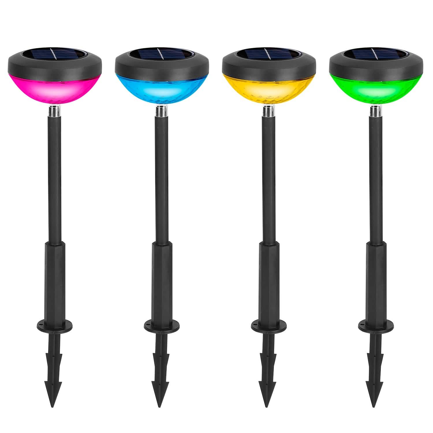 4-Pack: Solar Pathway Color Changing Garden Light Outdoor Lighting - Tophatter Daily Deals