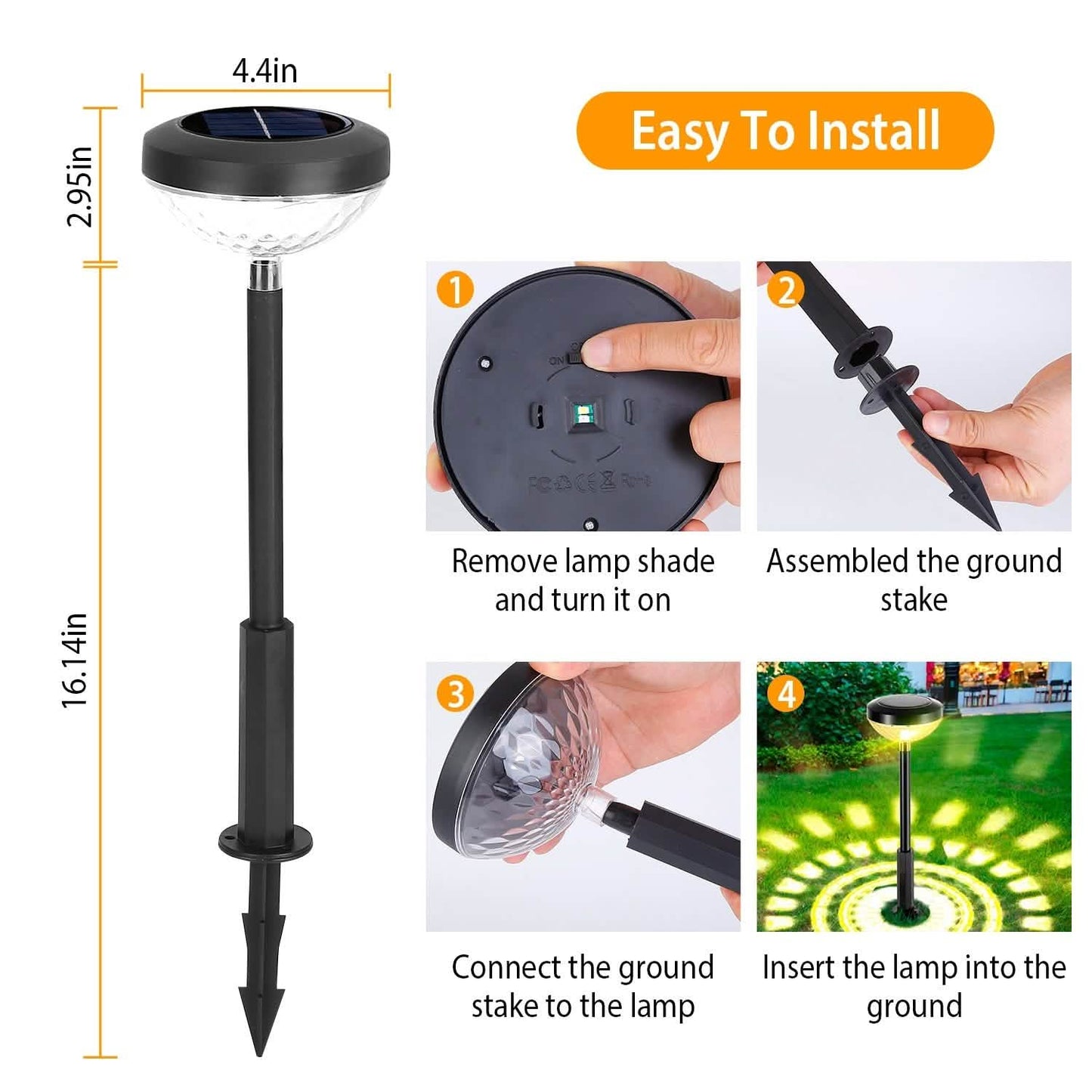 4-Pack: Solar Pathway Color Changing Garden Light Outdoor Lighting - Tophatter Daily Deals