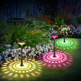 4-Pack: Solar Pathway Color Changing Garden Light Outdoor Lighting - Tophatter Daily Deals
