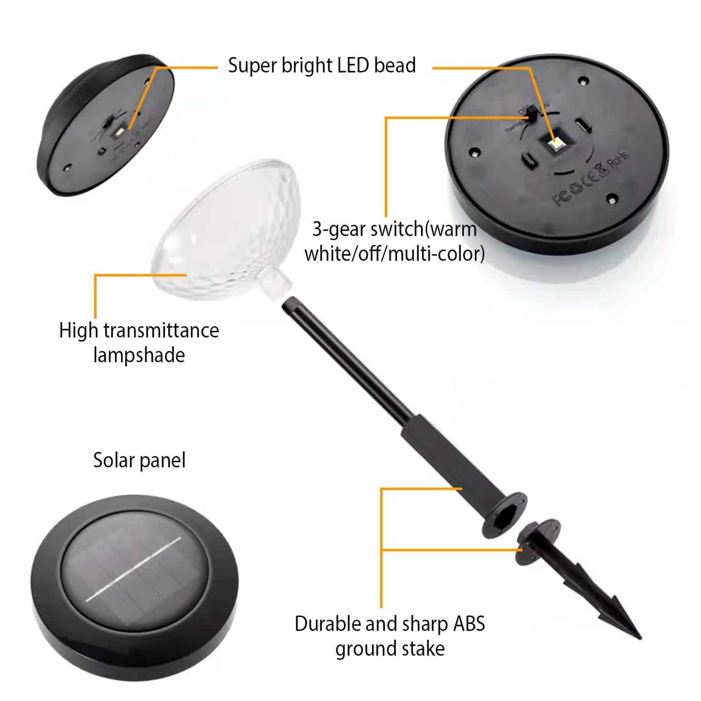 4-Pack: Solar Pathway Color Changing Garden Light Outdoor Lighting - Tophatter Daily Deals