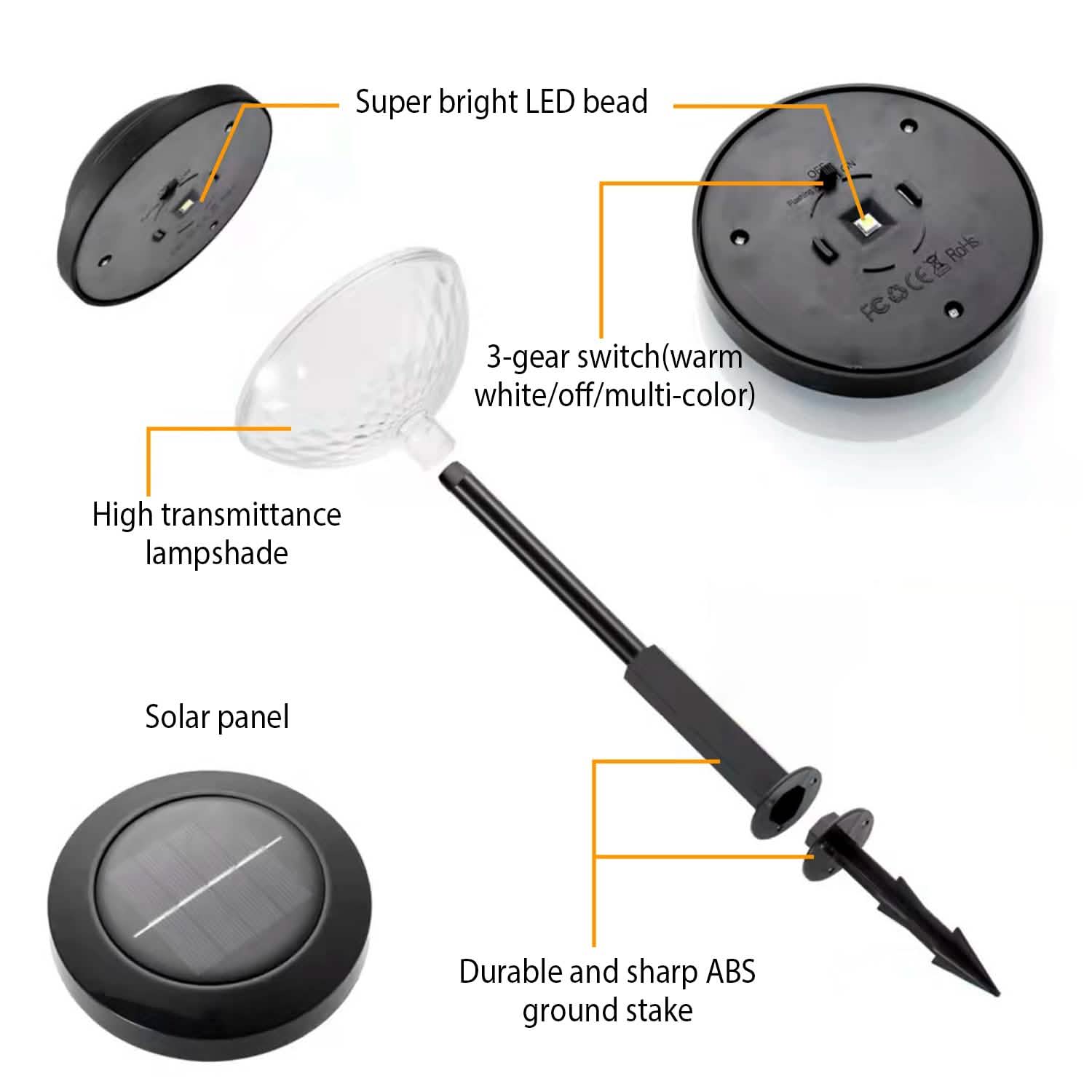 4-Pack: Solar Pathway Color Changing Garden Light Outdoor Lighting - Tophatter Daily Deals