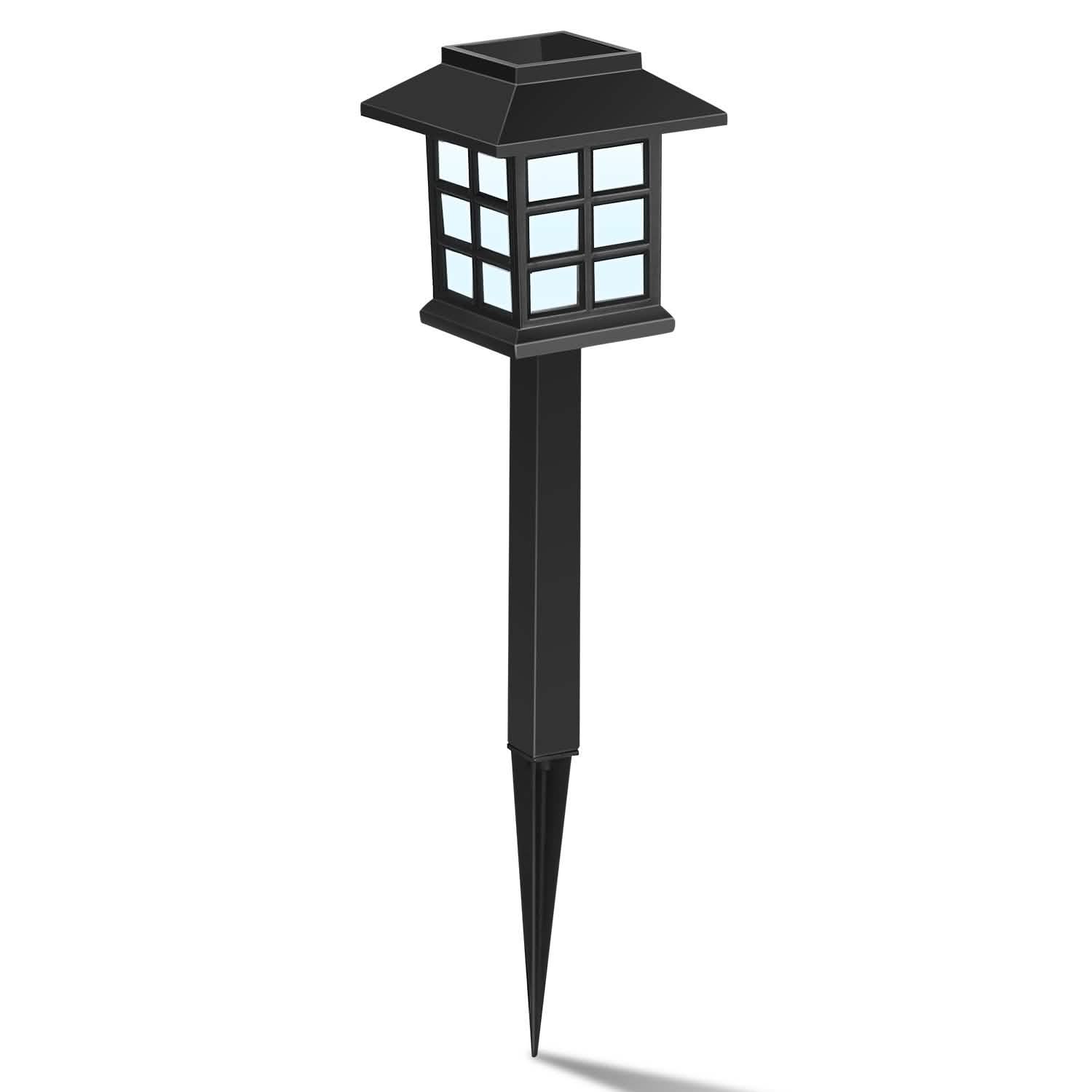 4-Pack: Solar Pathway Lights Cool White Outdoor Lighting - Tophatter Daily Deals