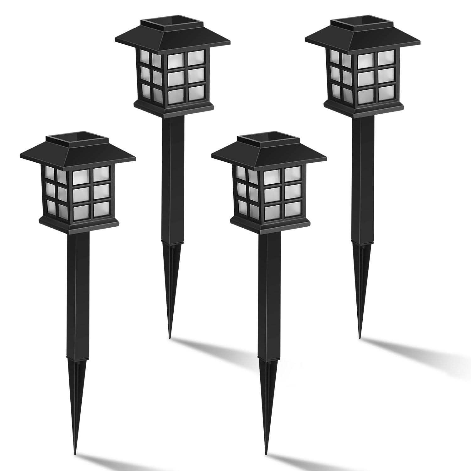 4-Pack: Solar Pathway Lights Outdoor Lighting - Tophatter Daily Deals