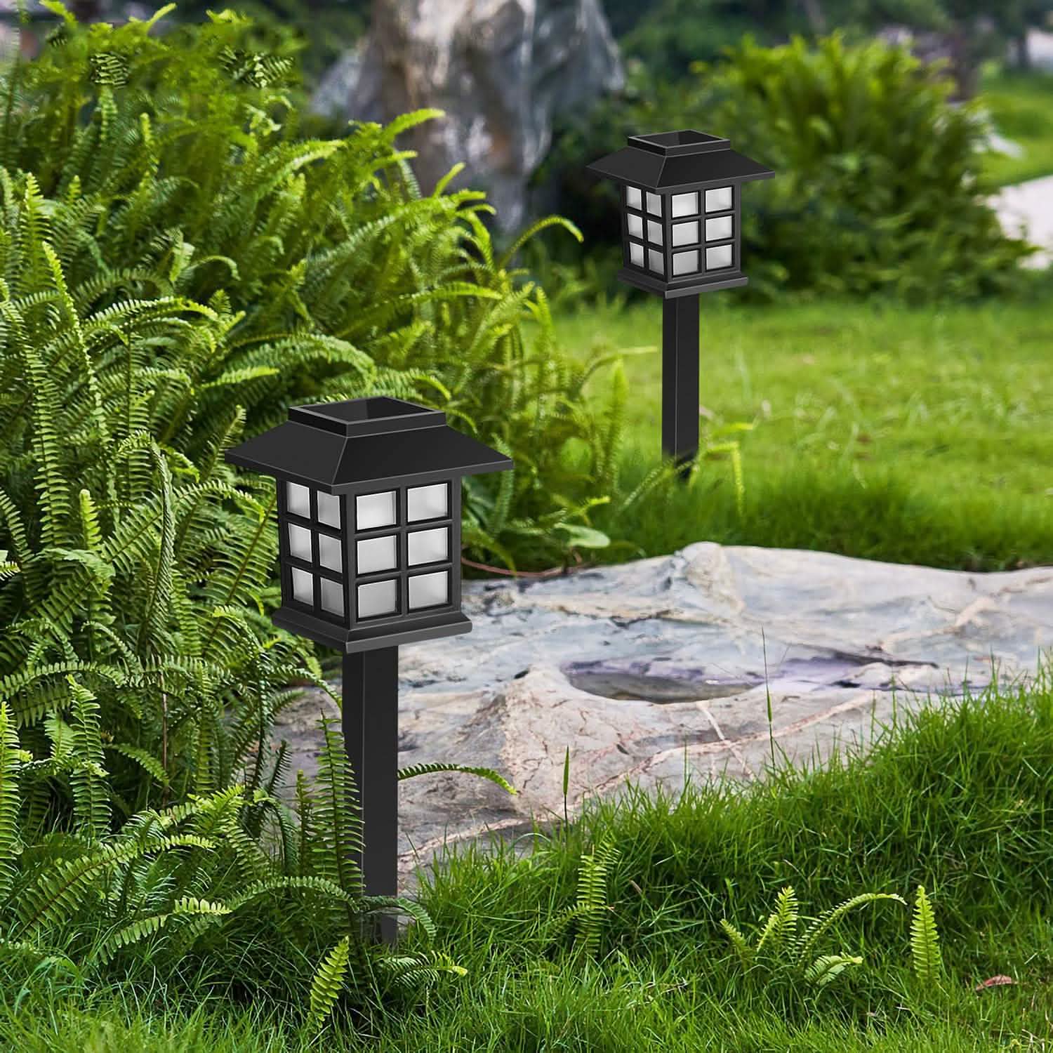 4-Pack: Solar Pathway Lights Outdoor Lighting - Tophatter Daily Deals