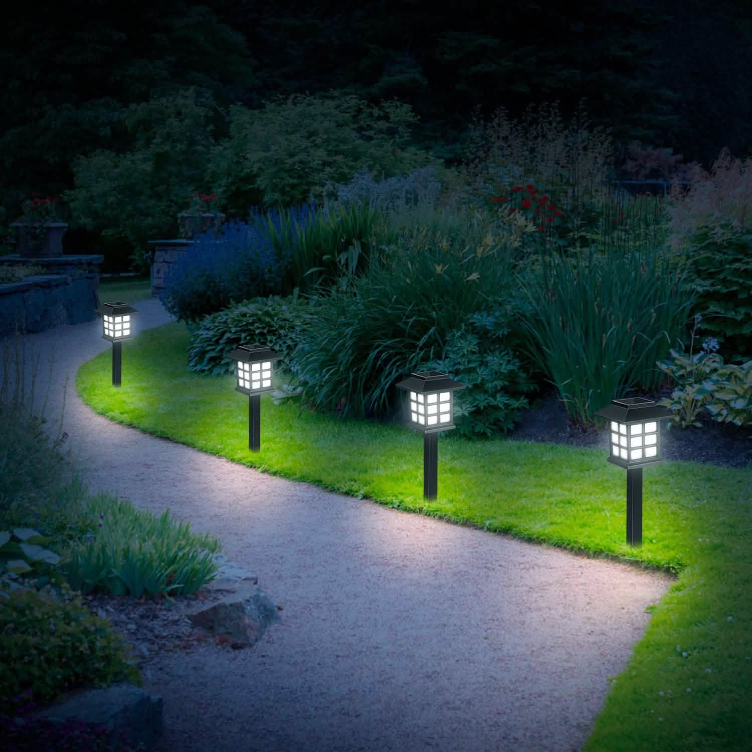 4-Pack: Solar Pathway Lights Outdoor Lighting - Tophatter Daily Deals