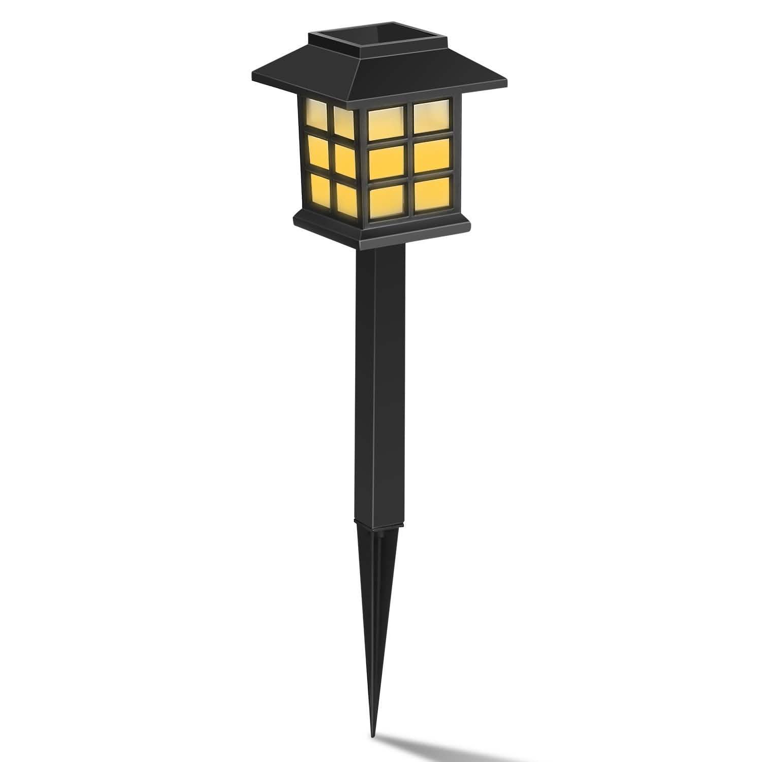 4-Pack: Solar Pathway Lights Warm White Outdoor Lighting - Tophatter Daily Deals