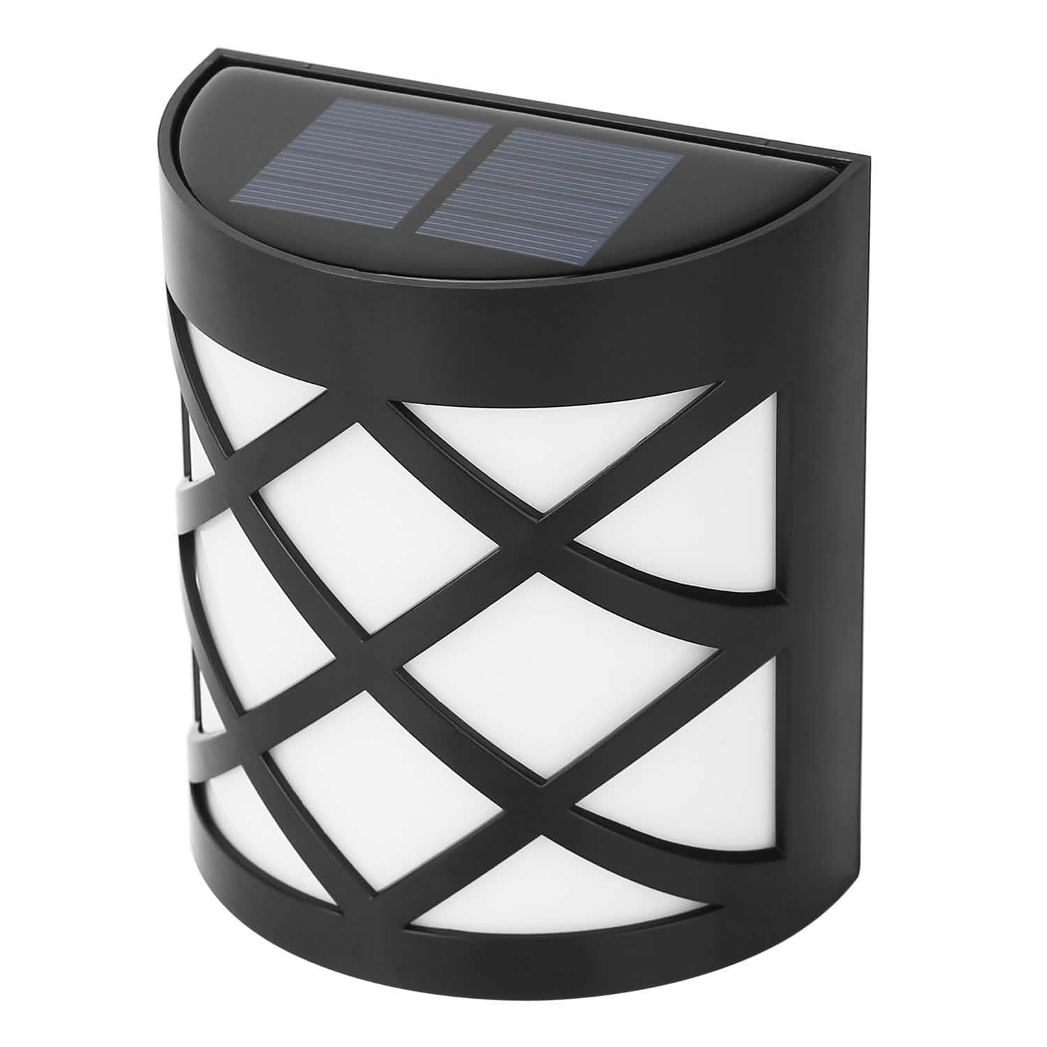 4-Pack: Solar Power LED Fence Light Outdoor Lighting - Tophatter Daily Deals