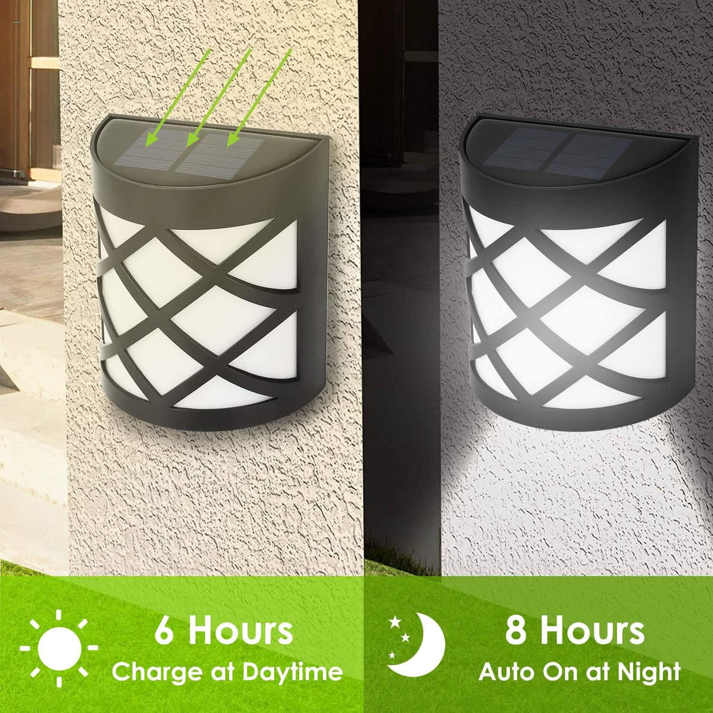 4-Pack: Solar Power LED Fence Light Outdoor Lighting - Tophatter Daily Deals