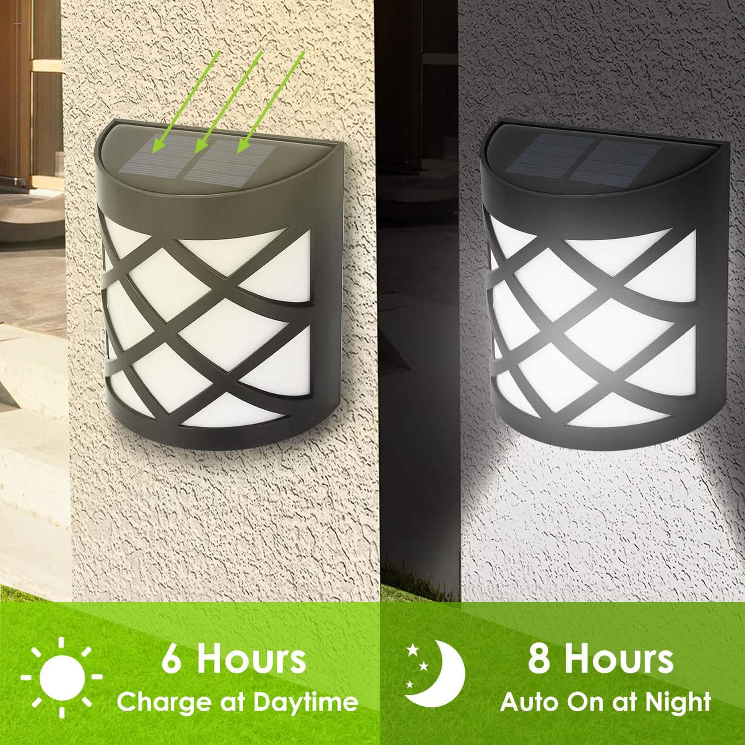 4-Pack: Solar Power LED Fence Light Outdoor Lighting - Tophatter Daily Deals