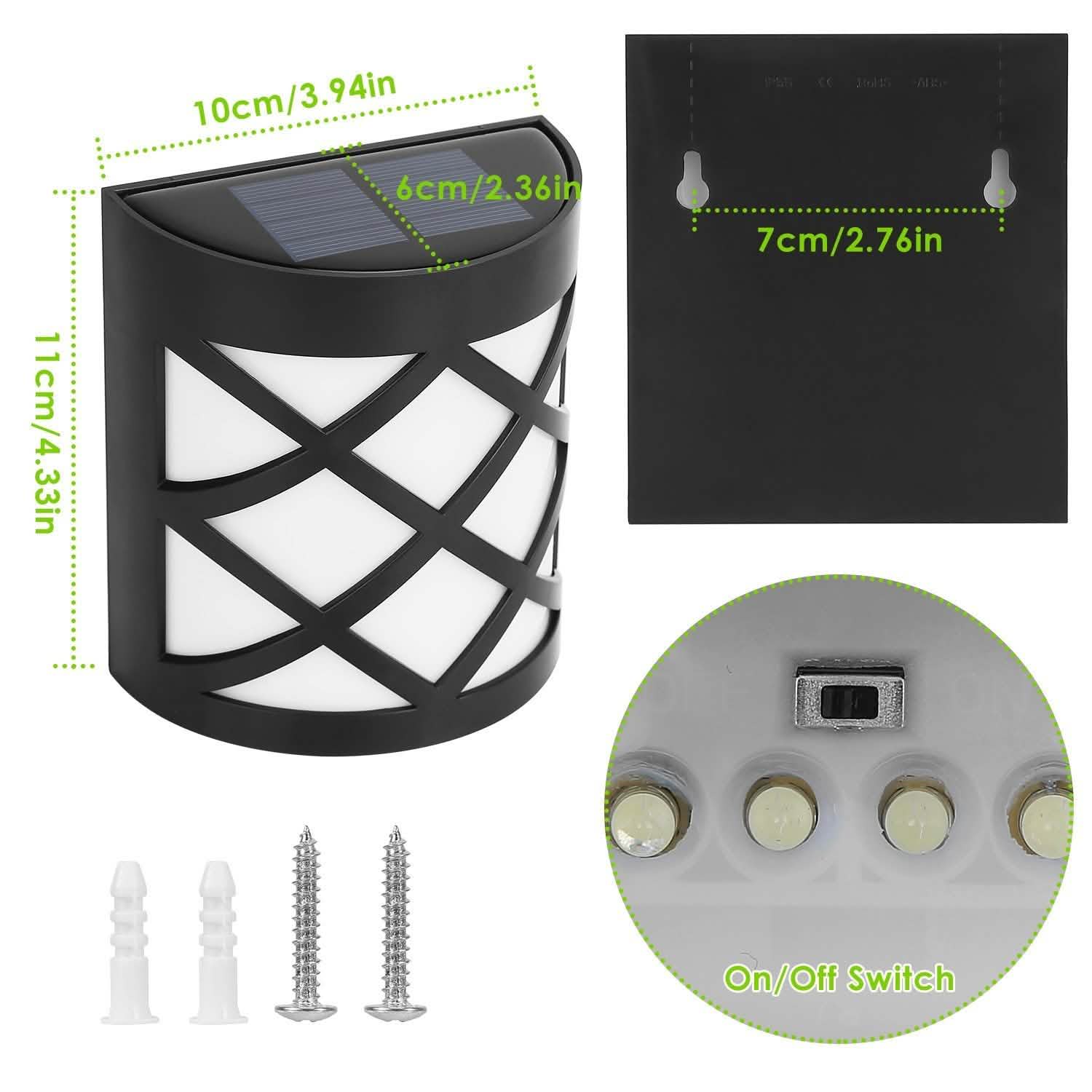 4-Pack: Solar Power LED Fence Light Outdoor Lighting - Tophatter Daily Deals