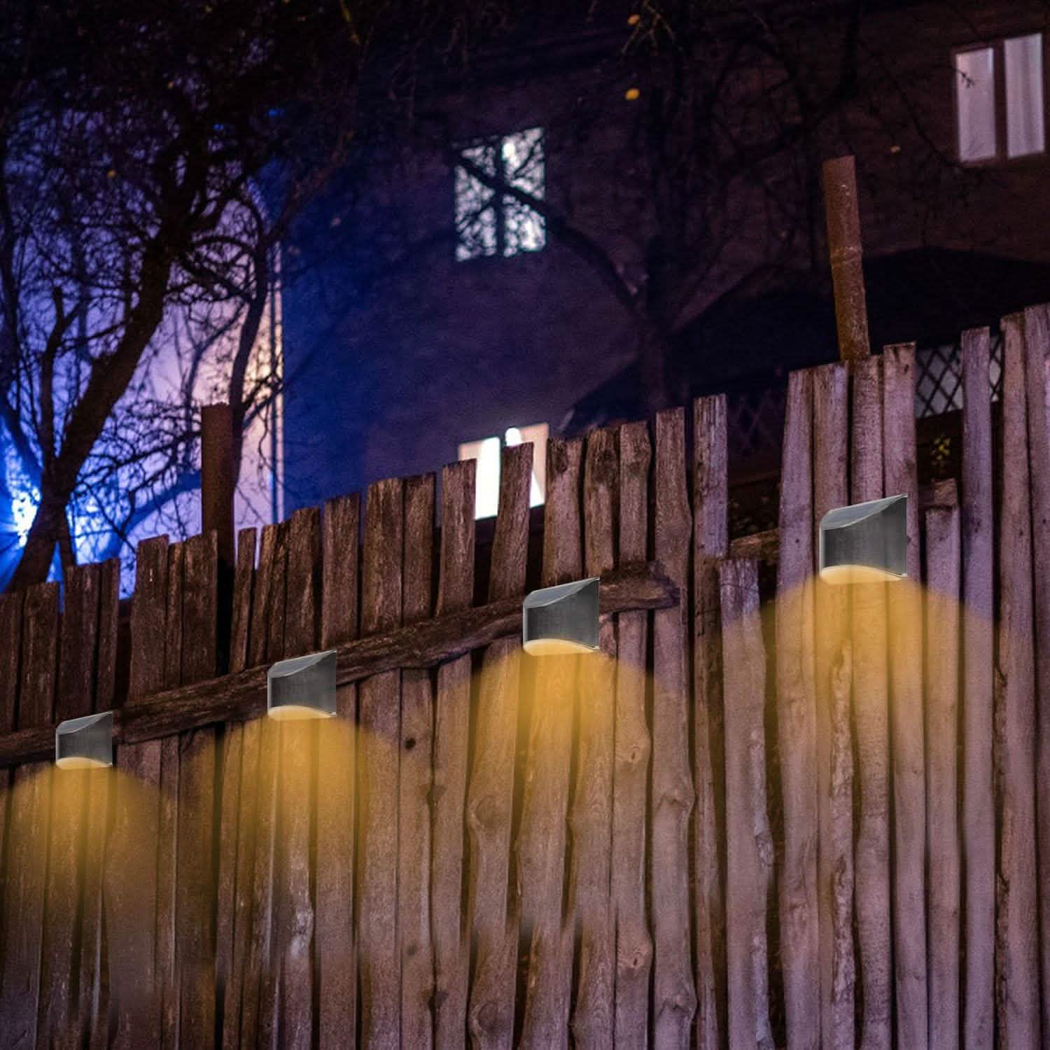 4-Pack: Solar Powered Deck Lights Outdoor Lighting - Tophatter Daily Deals