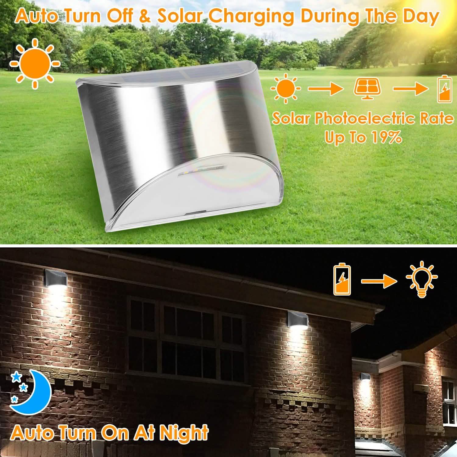4-Pack: Solar Powered Deck Lights Outdoor Lighting - Tophatter Daily Deals