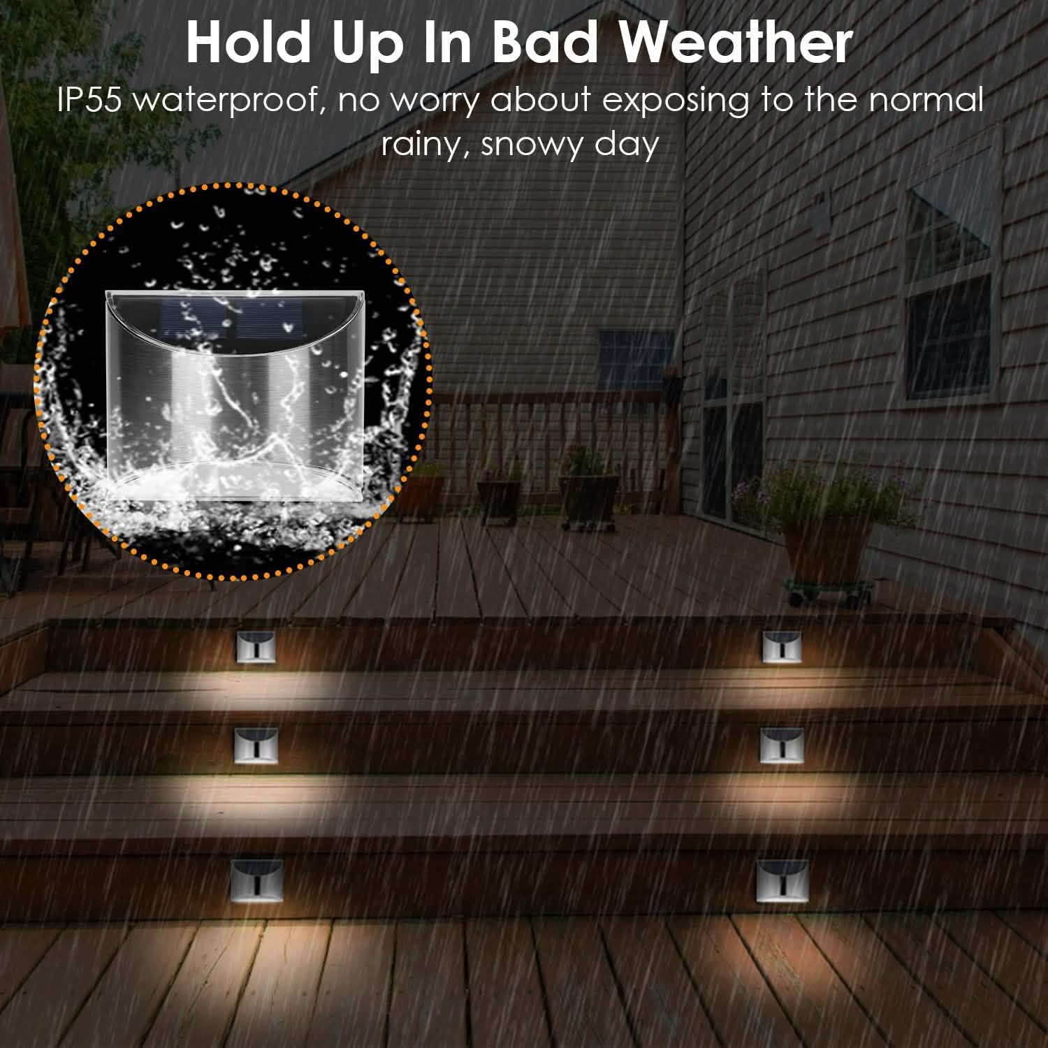 4-Pack: Solar Powered Deck Lights Outdoor Lighting - Tophatter Daily Deals
