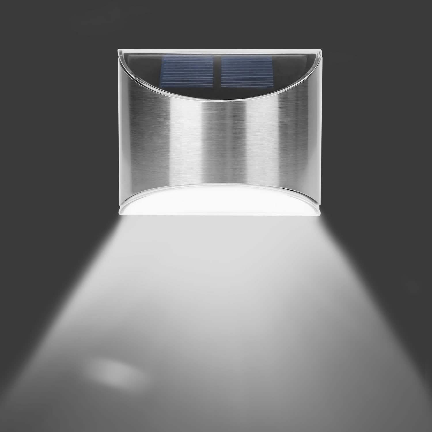 4-Pack: Solar Powered Deck Lights White Outdoor Lighting - Tophatter Daily Deals