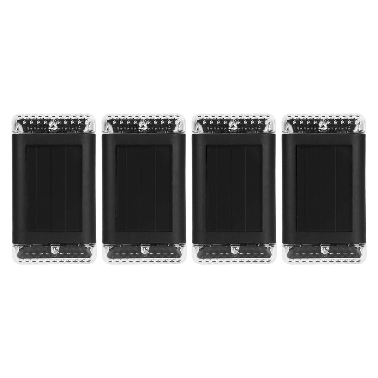 4-Pack: Solar Powered Wall Sconce Light IP55 Rechargeable Optical Sensor Lamp Outdoor Lighting - Tophatter Daily Deals