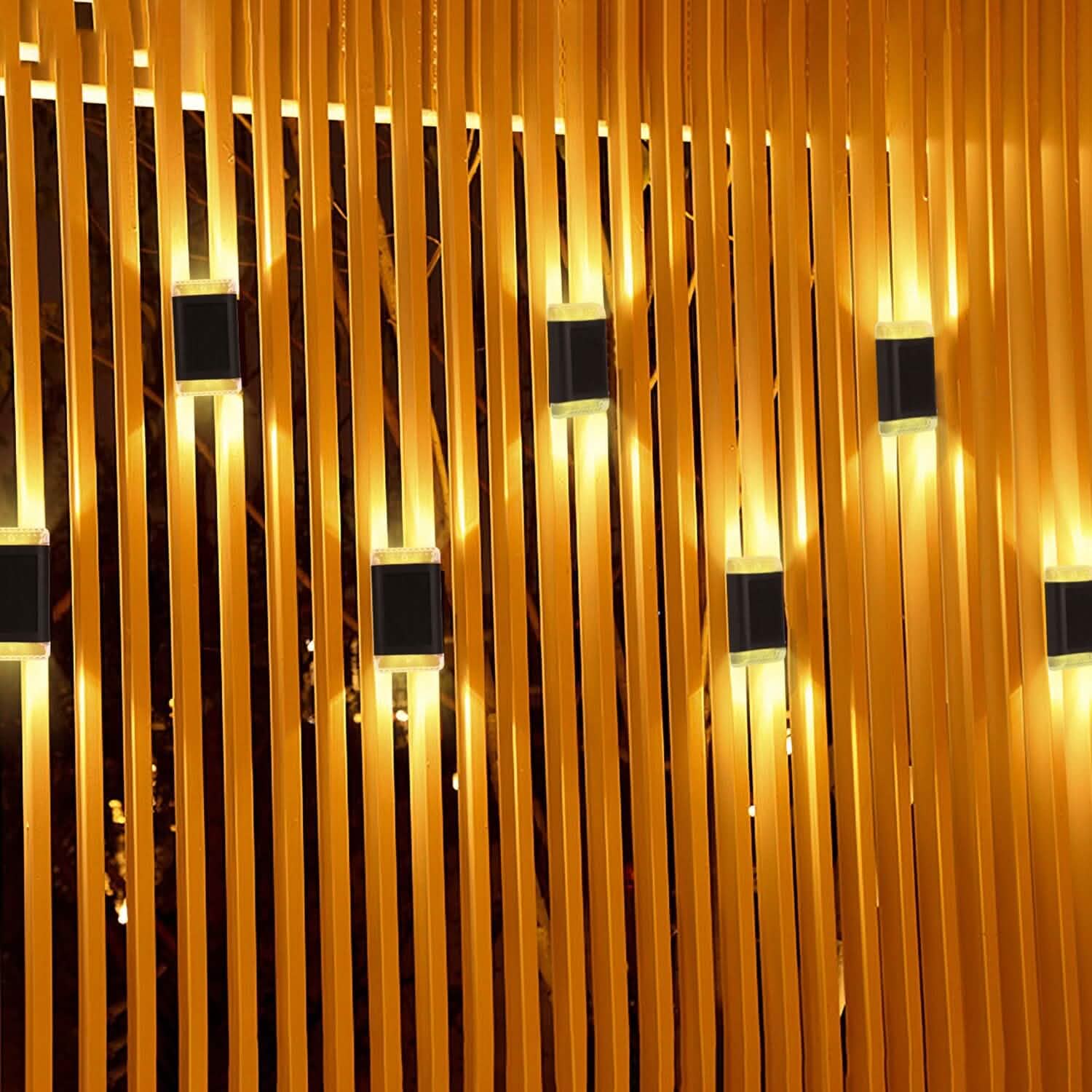 4-Pack: Solar Powered Wall Sconce Light IP55 Rechargeable Optical Sensor Lamp Outdoor Lighting - Tophatter Daily Deals