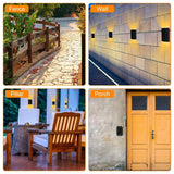 4-Pack: Solar Powered Wall Sconce Light IP55 Rechargeable Optical Sensor Lamp Outdoor Lighting - Tophatter Daily Deals