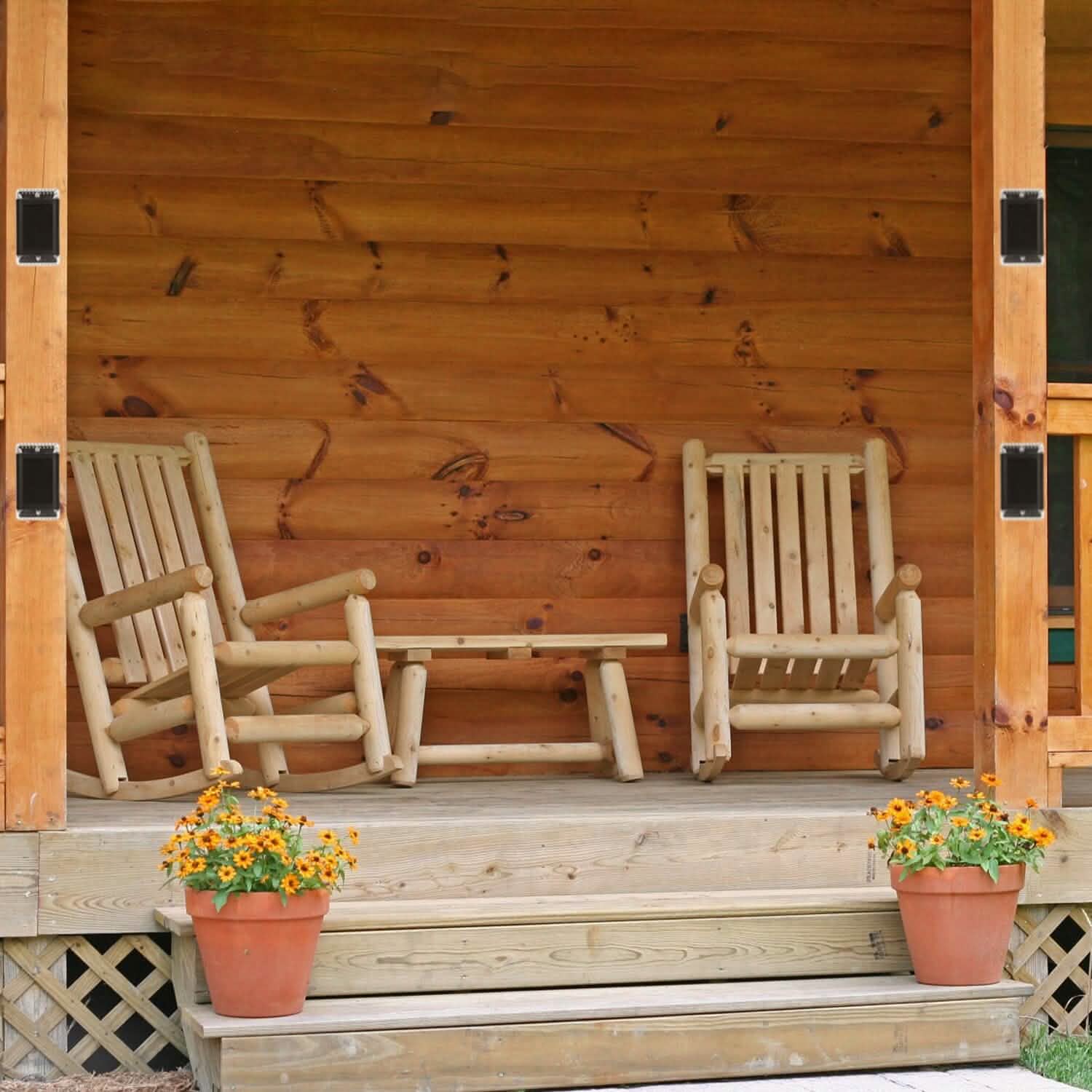 4-Pack: Solar Powered Wall Sconce Light IP55 Rechargeable Optical Sensor Lamp Outdoor Lighting - Tophatter Daily Deals