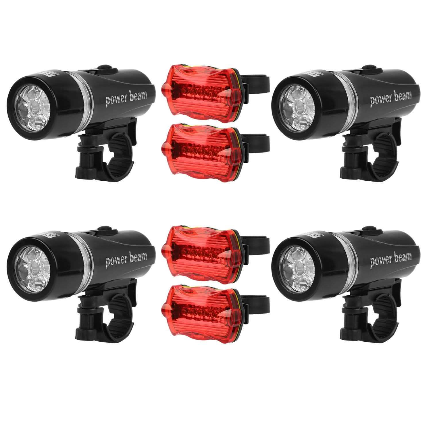 4-Pack: Universal Front Rear Bike Light Set Outdoor Recreation - Tophatter Daily Deals