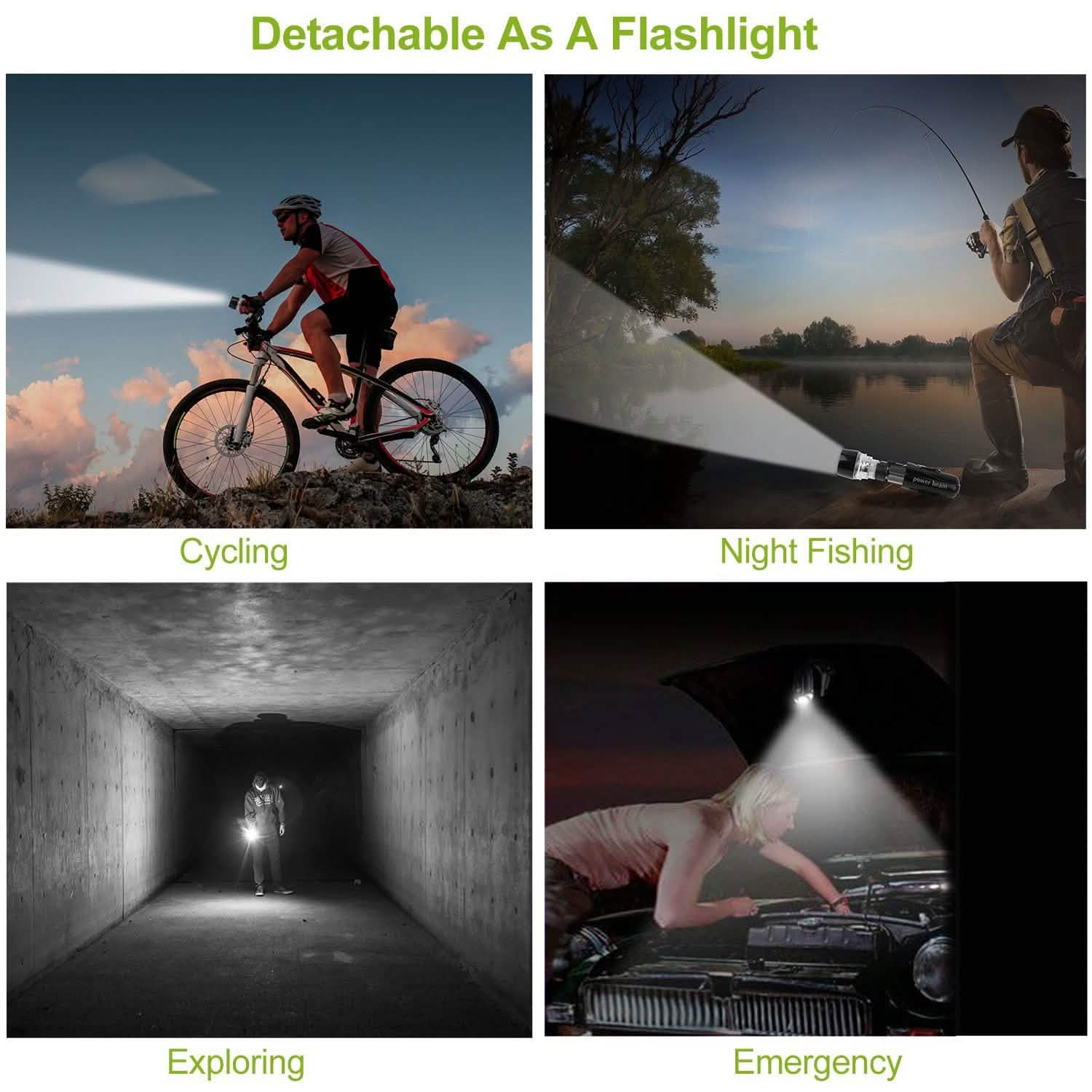 4-Pack: Universal Front Rear Bike Light Set Outdoor Recreation - Tophatter Daily Deals
