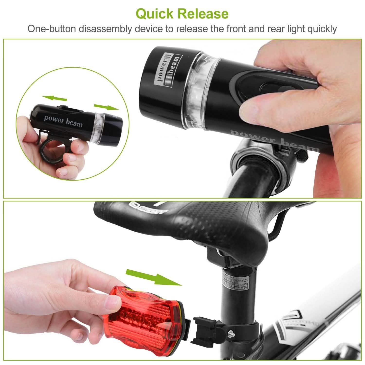 4-Pack: Universal Front Rear Bike Light Set Outdoor Recreation - Tophatter Daily Deals